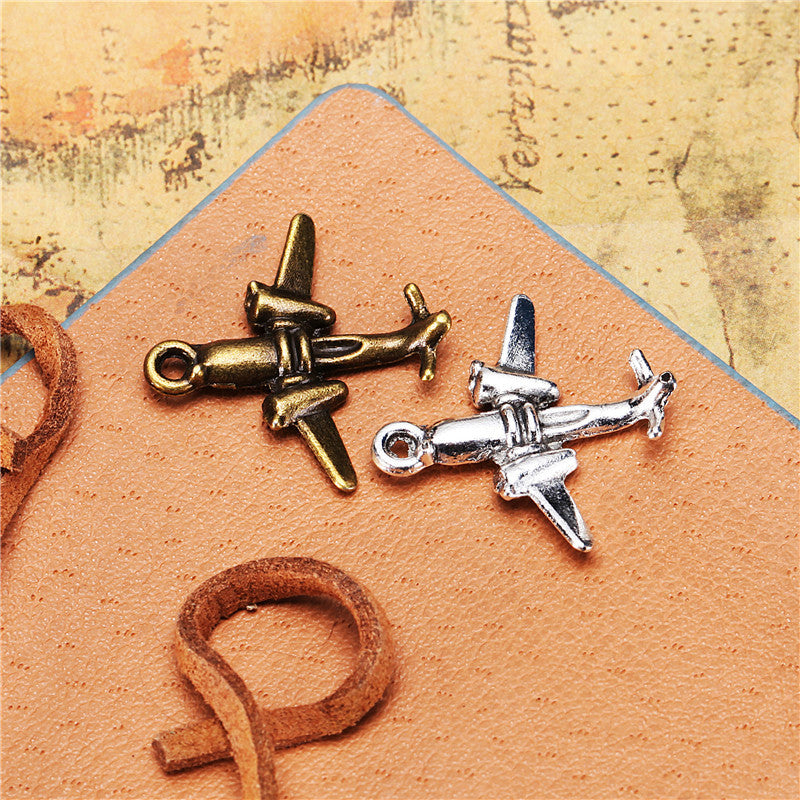 22x21mm Alloy Fighter Jet Charm Pendant