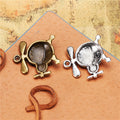 Round Helicopter Metal Charms in Gold, Bronze and Silver Tones view 2