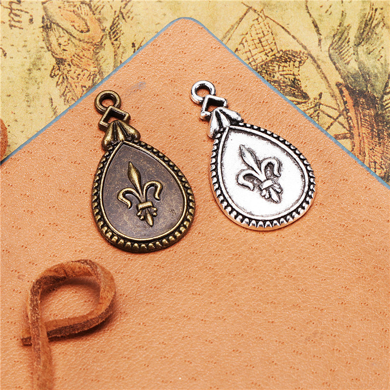 Alloy Anchor Teardrop Charm Pendant 30x16mm