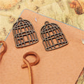 Vintage Openwork Birdcage Charm Metal Jewelry Component, 6 Finish Options view 3