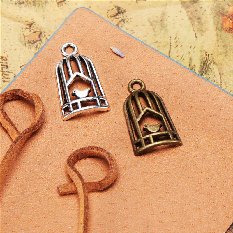 Half Birdcage Alloy Charm Pendant 26x14mm