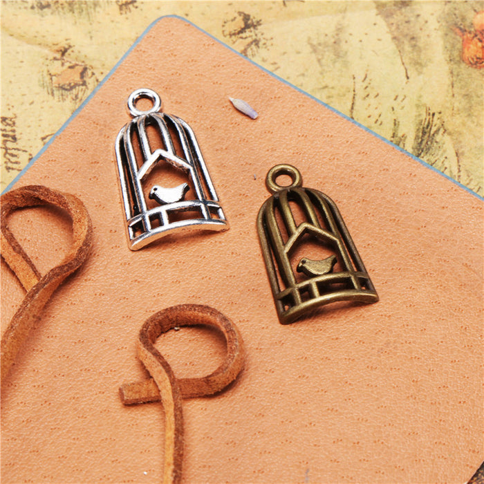Half Birdcage Alloy Charm Pendant 26x14mm