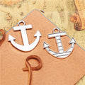 Vintage Striped Anchor Charm Metal Jewelry Component, 3 Finish Options view 5