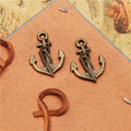 Double-Sided Rope-Wrapped Anchor Charm Pendant for DIY Jewelry