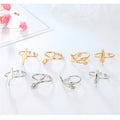 Adjustable Open Rings with Lightning Floral and Feather Designs view 2