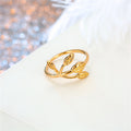 Adjustable Open Rings with Lightning Floral and Feather Designs view 9