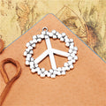 Floral Border Peace Sign Alloy Charm in 3 Metal Finishes view 6