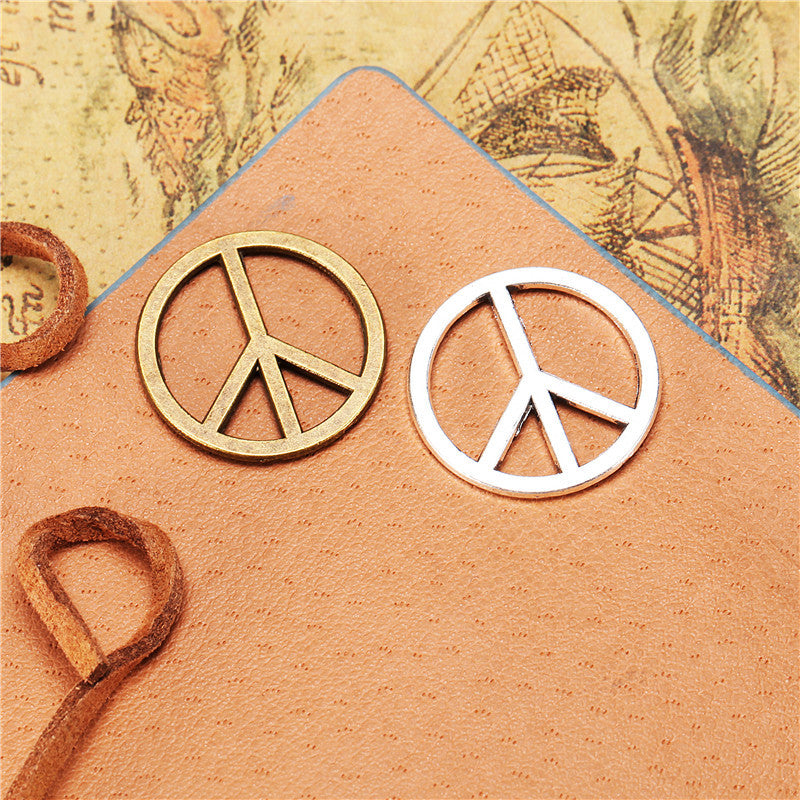 21mm Hollow Peace Sign Alloy Charm Pendant