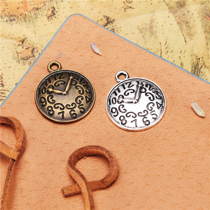Numbered Clock Face Charm With Heart Center Detail For Jewelry Making