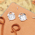 Round Alarm Clock Metal Charm in Four Finish Options view 4
