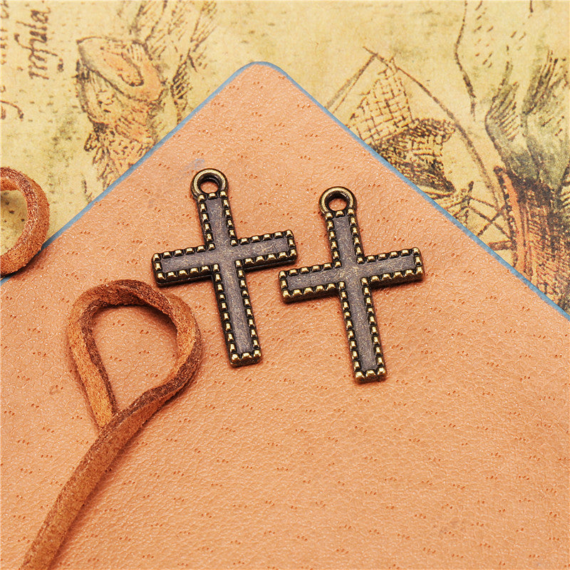 Alloy Cross Charm Pendant 25x16mm