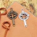 Stylized Cross and Dove Two-Hole Metal Connectors for Jewelry Making view 1
