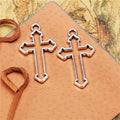Openwork Dimensional Cross Pendants in Four Metal Finishes view 7