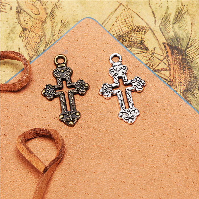 26x16mm Alloy Filigree Cross Charm Pendant
