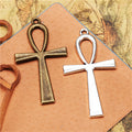 Large Ankh Cross Metal Charm in Four Vintage Finishes view 1