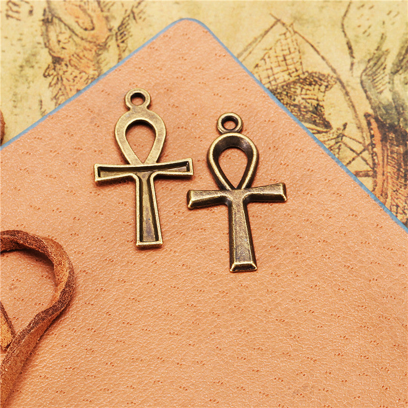 Vintage Alloy Cross Charm Pendant 26x14mm