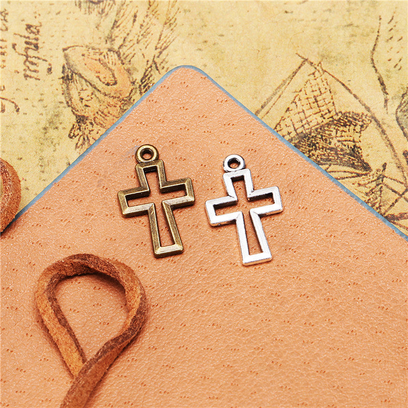 Alloy Cross Charm Pendant 17x10mm