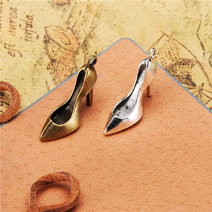 25x17mm 3D High Heel Shoe Alloy Charm Pendant