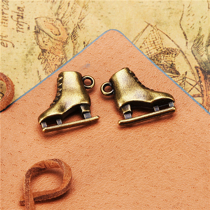 19x18mm 3D Ice Skate Alloy Charm Pendant