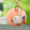 Jeweled Fish Plush Pom Pom Keychains in Fifteen Pictured Colors view 10