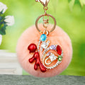 Chinese Fu Character Pompom Keychains in Fourteen Color Options view 9