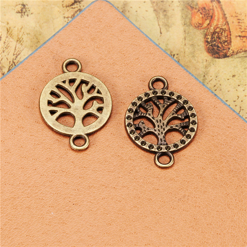 19mm Round Tree Alloy Connector Charm for Bracelet Making