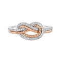 Two Tone Infinity Knot Ring With Clear Stones Statement Jewelry view 6