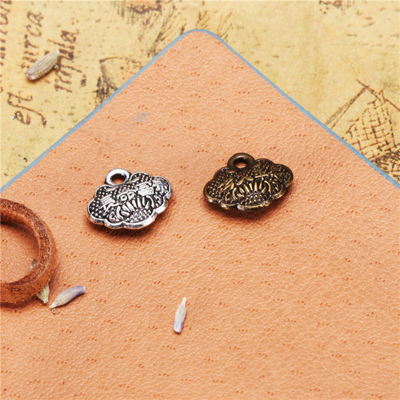 Vintage Longevity Lock Charm Pendant 12x10mm for DIY Jewelry