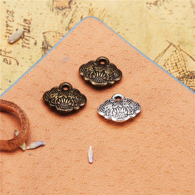 Vintage Longevity Lock Charm Pendant 12x10mm for DIY Jewelry