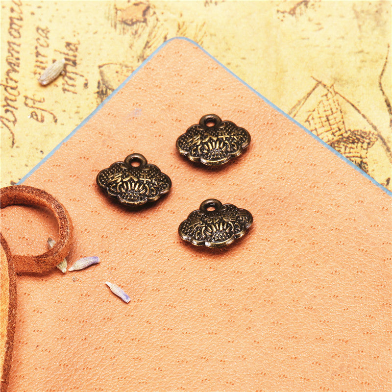 Vintage Longevity Lock Charm Pendant 12x10mm for DIY Jewelry