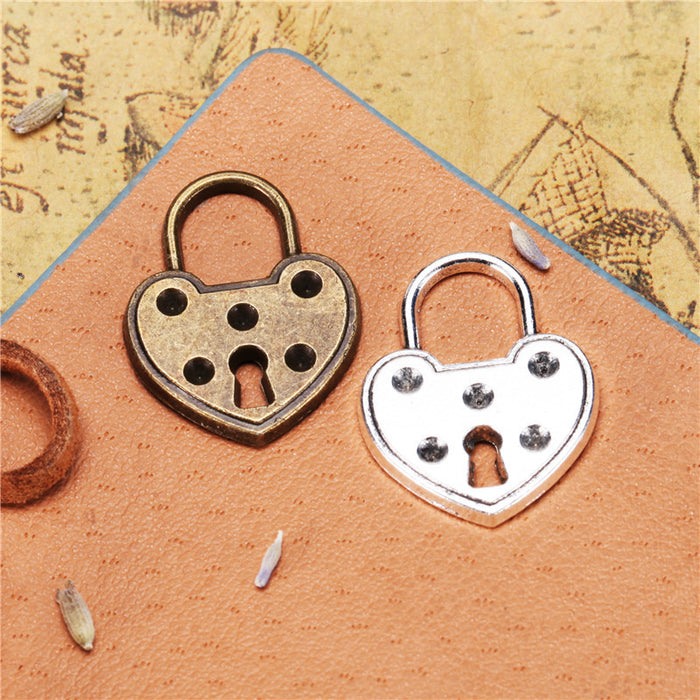 24x19mm Alloy Lock Charm Pendant Rhinestone Setting