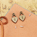 Double-Sided Heart Lock Alloy Charm Pendant 18x10mm