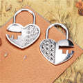 Large Heart Padlock Charm with Floral Cutouts in Three Finishes view 4
