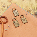 Vintage Ace of Spades Rectangular Lock Charm Pendant, 19x9mm