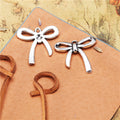 Tied Ribbon Bow Metal Charm with Three Finish Options view 4