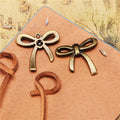 25mm Vintage Ribbon Bow Charm Pendant for DIY Jewelry