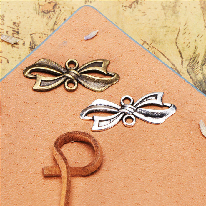 29×11mm Alloy Ribbon Bow Connector Charm