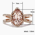 Rose Gold Tone Pear Stone Split Shank Ring In A Polished Decorative Design view 5