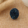 Large Oval Druzy Crystal Adjustable Rings in Three Colors view 4