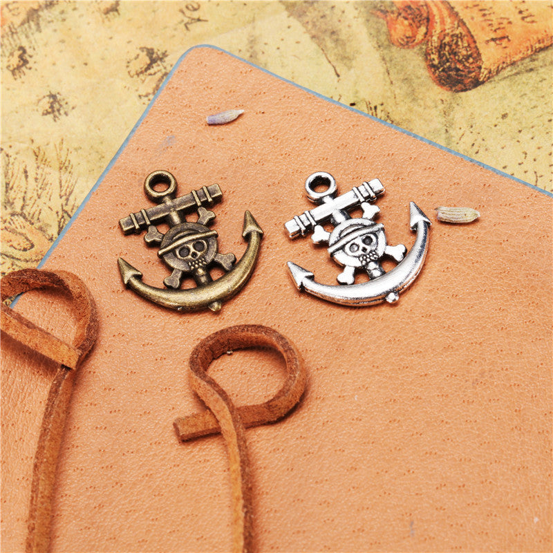 22x19mm Skull Anchor Alloy Charm Pendant