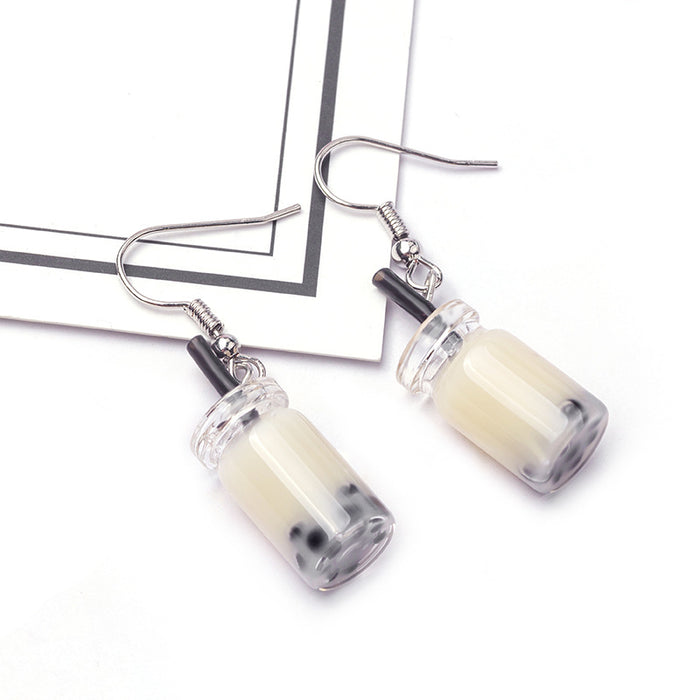 Seven Color Mini Bubble Tea Cup Dangle Hook Earrings