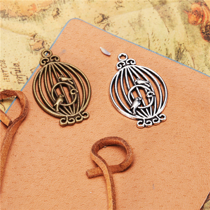 Hollow Birdcage Alloy Charm Pendant 33x20mm