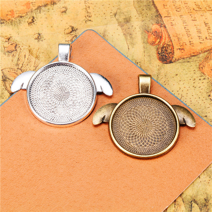 25mm Winged LOVE Pendant Tray Charm for Necklace DIY Jewelry