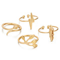 Adjustable Open Rings with Lightning Floral and Feather Designs view 1
