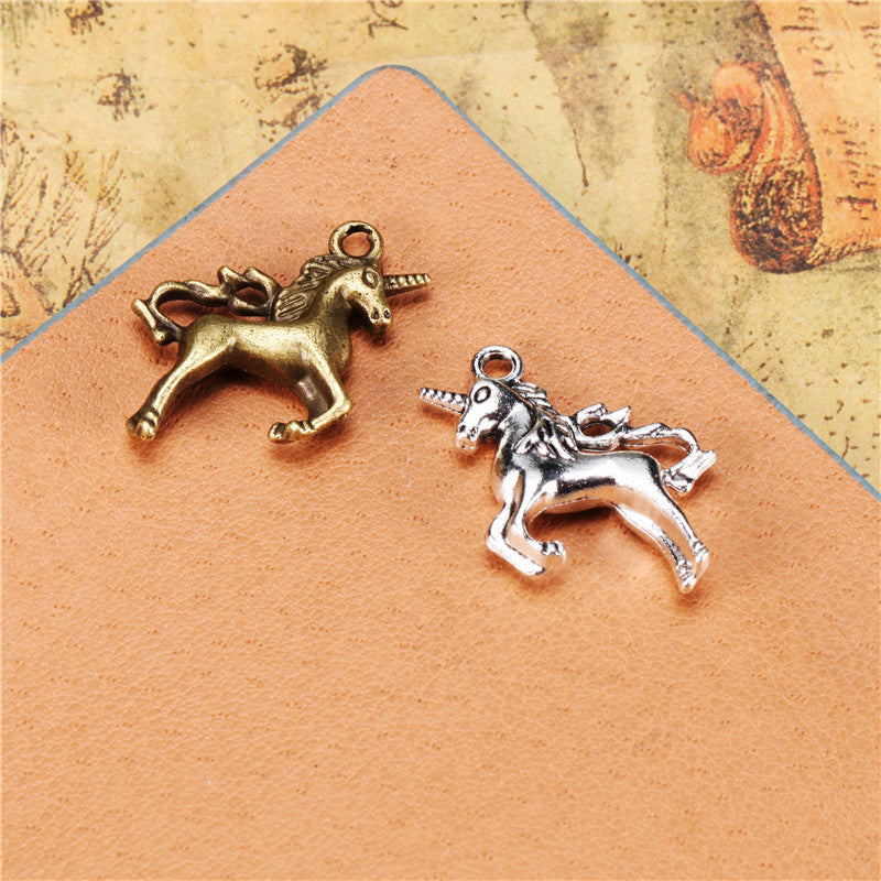 Alloy Unicorn Pegasus Double-Sided Pendant