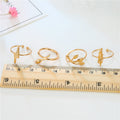 Adjustable Open Rings with Lightning Floral and Feather Designs view 3