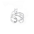 Rose Gold Silver Open Adjustable Cross Twist Zircon Ring view 4