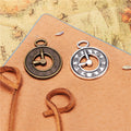 Round Clock Dial Metal Charm with Three Finish Options view 1