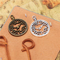 Openwork Round Clock Face Metal Charm in Three Finishes view 1