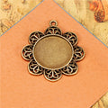25mm Petal Cabochon Tray Bezel Setting Pendant Base